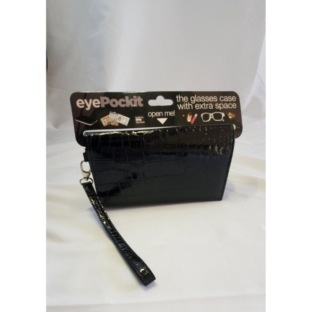 Just Solutions Eyepockit Black Crossbody Bag Glasses Case RFID Blocker NEW